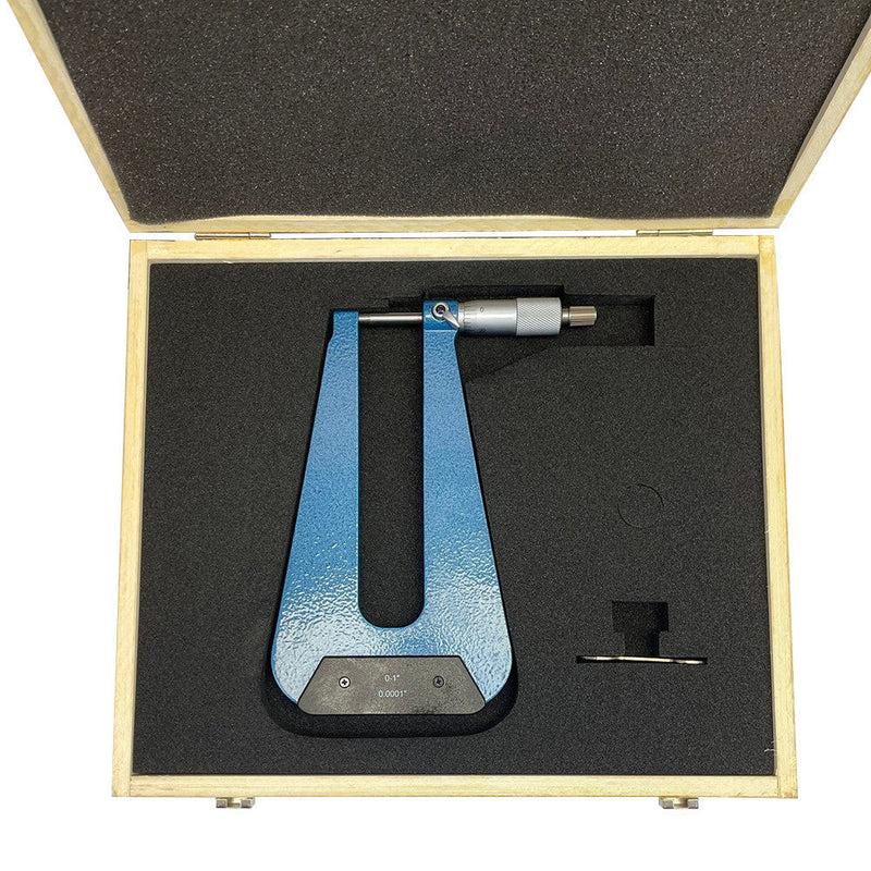 0 - 1'' Precision Deep Throat Vernier Micrometer Carbide 0.0001" 6" Throat Depth