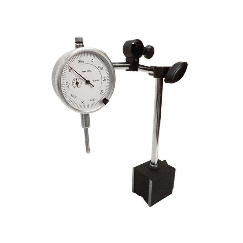 Dial Indicator Gage Gauge and Magnetic Base 0-1 inch Measuring Tool