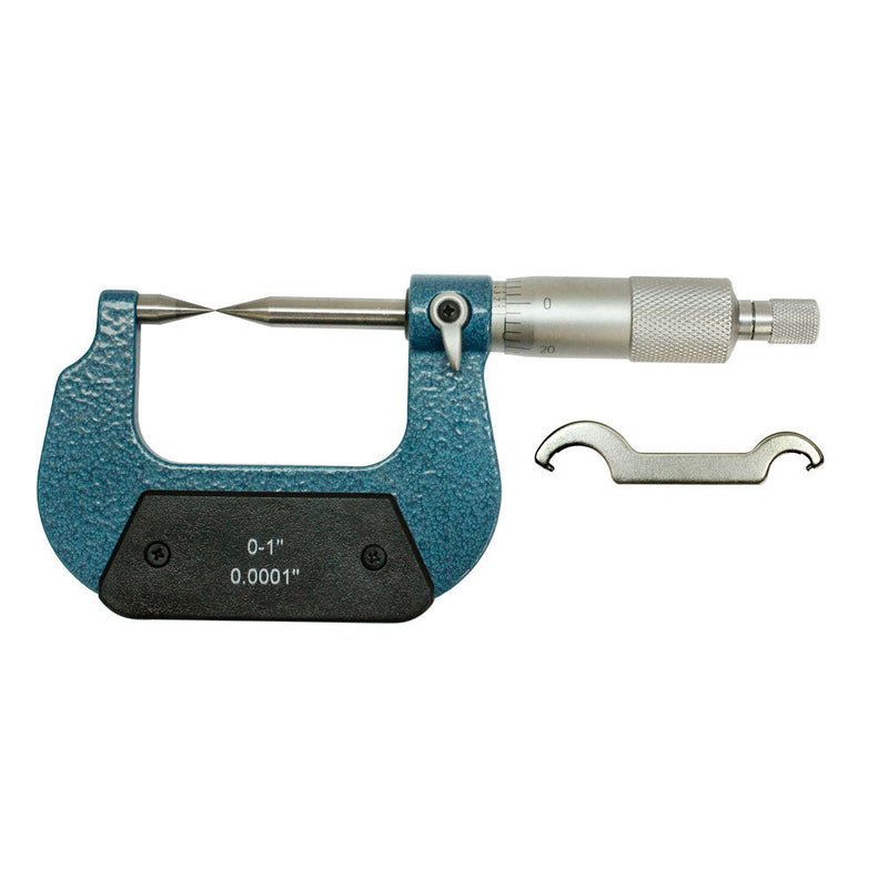 0-1" 25 Degree Point Micrometer 0.0001'' Graduation Carbide Tipped