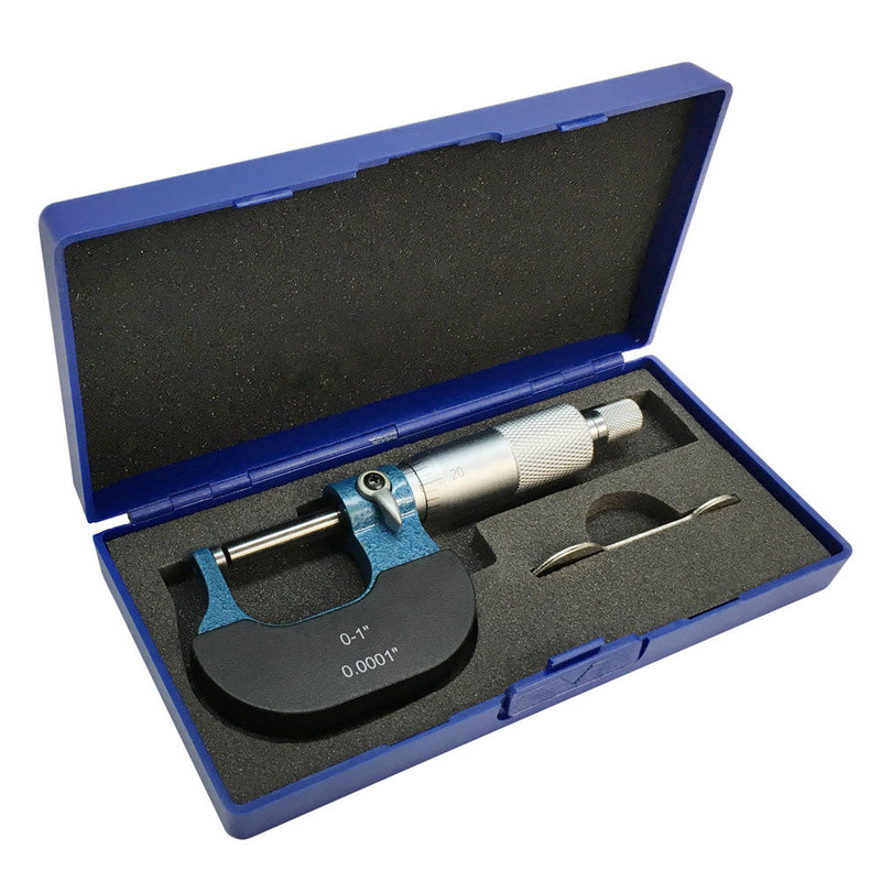 0-1'' Precision Ball Anvil Micrometer 0.0001'' Graduation Carbide Thickness Flat Spindle
