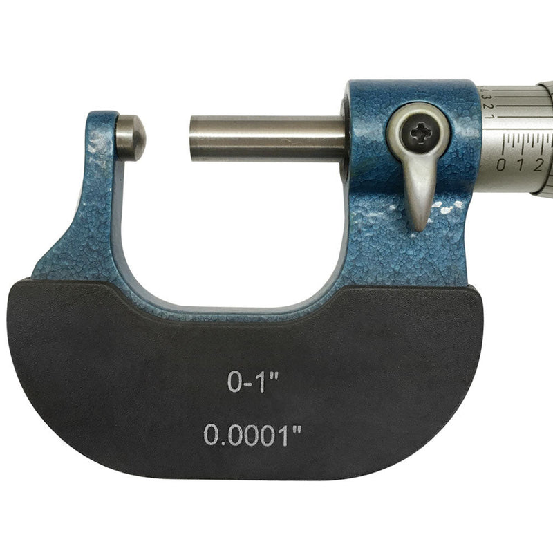 0-1'' Precision Ball Anvil Micrometer 0.0001'' Graduation Carbide Thickness Flat Spindle