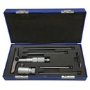 0-4" Depth Gauge Micrometer GRAD 0.001" Ratchet Stop Interchangeable Rods