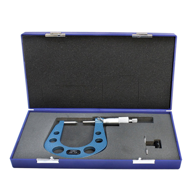 0.3 - 1.3'' Disc Brake Deep Throat Micrometer Carbide 0.0001" GRAD 3.5" Depth