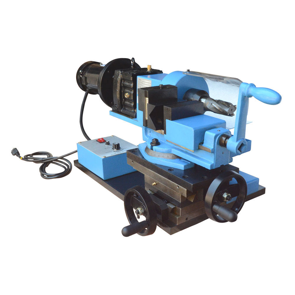 Industrial tube notcher with electric drive and precision milling end cutter