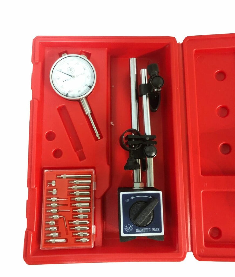 1'' Dial Indicator with Magnetic Base Holder Fine .001 Graudation + 22 Point Inspection Set