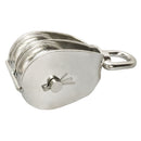 1'' Marine Stainless Steel DOUBLE Pulley w- Swivel Eye Hoist Lifting  300 Lbs