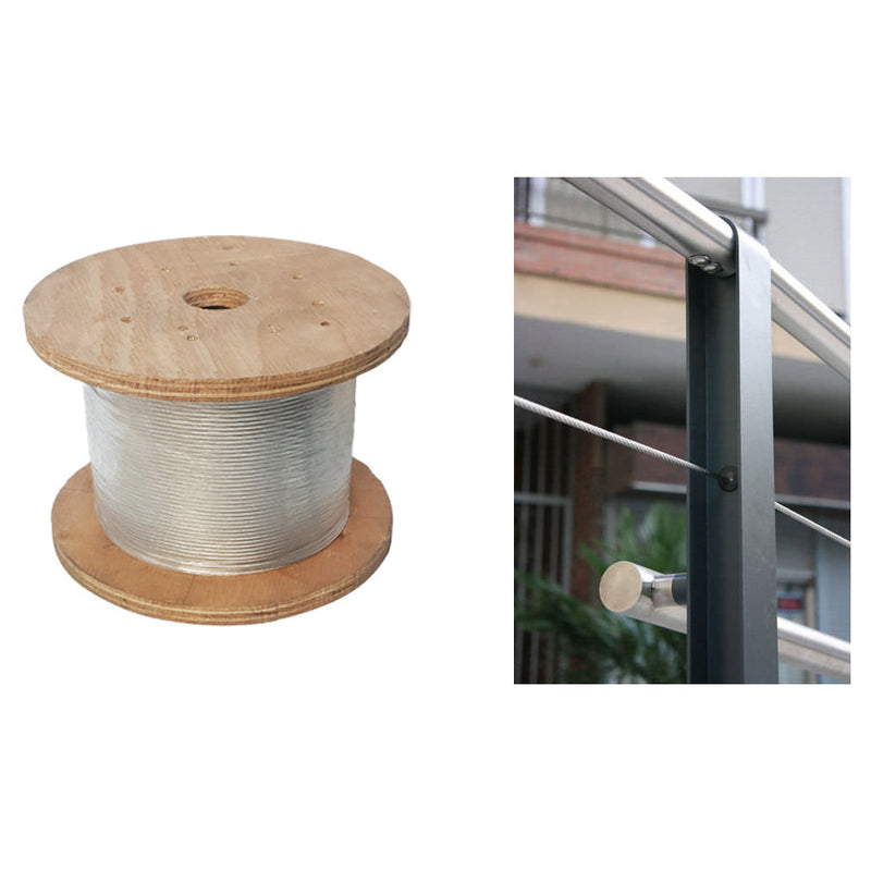 1/8" - 1000 Ft - 1x19 Construction STAINLESS STEEL 316 1/8" 1x19 Cable Rail Railing Wire Rope Strand