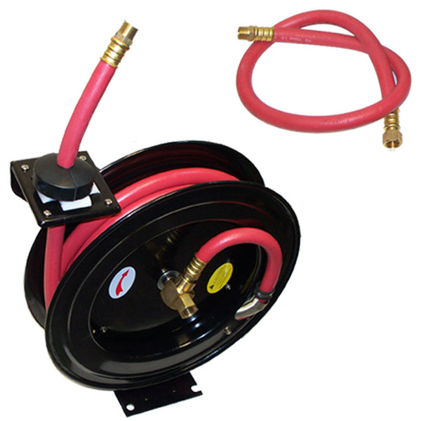 1-2 inch  x 25 ft Retractable Air Hose Reel Wall Ceiling Truck Mount 300 PSI