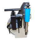 Metal fabrication pipe notcher with adjustable jig and mounting bracket