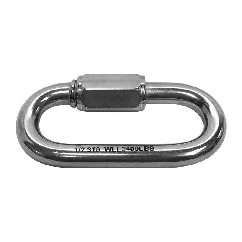 1/2" Marine 316 Stainless Steel Quick Link Shackle Boat SS316 2,400 lbs WLL
