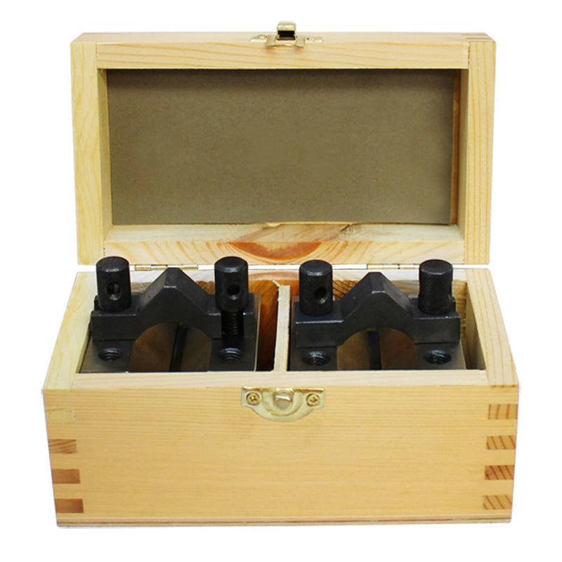 1-3/8" x 1-3/8" x 1-3/16'' V-Block & Clamp Set Steel Gauge Gage Machinist Tool