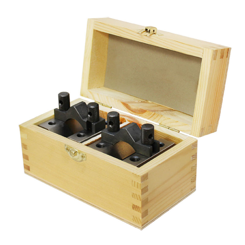 1-3/8" x 1-3/8" x 1-3/16'' V-Block & Clamp Set Steel Gauge Gage Machinist Tool