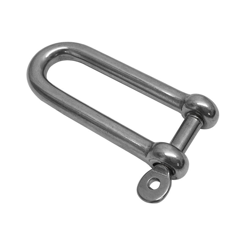 1/4" Stainless Steel Captive Pin Long D Shackle Threaded Boat Marine 750 Lbs WILL
