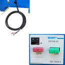 Blue pinch roll bender machine with motor housing, triple roller setup, and control switches