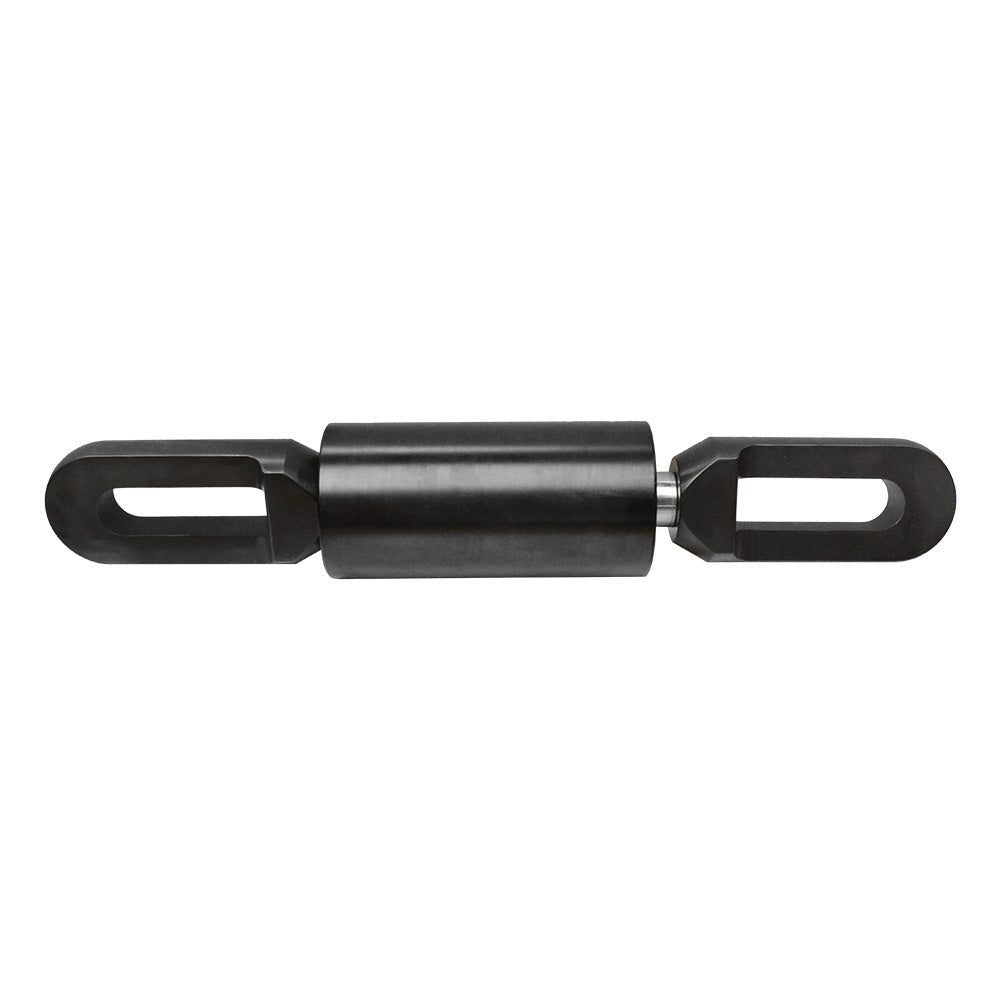 Black double acting hydraulic ram with 6 inch stroke for shop press or jack system.