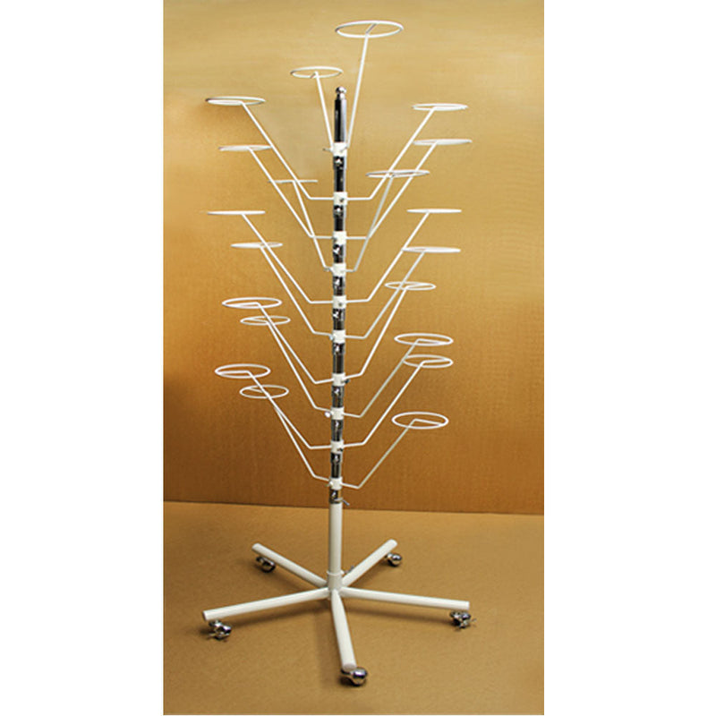 10 Layers Revolving Hat Floor Rack Hanger Retail Store Display Clothes Hang-WHT