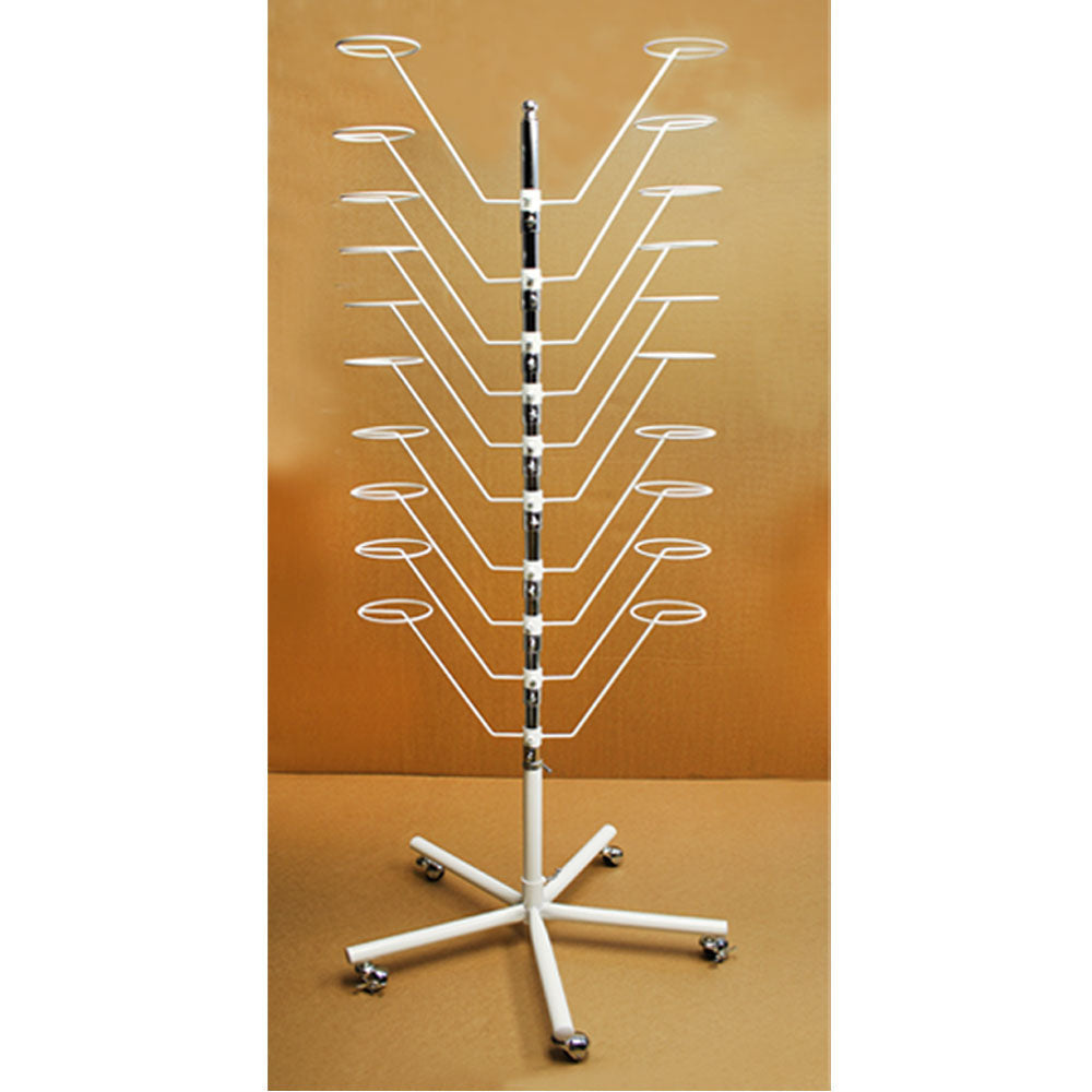 10 Layers Revolving Hat Floor Rack Hanger Retail Store Display Clothes Hang-WHT