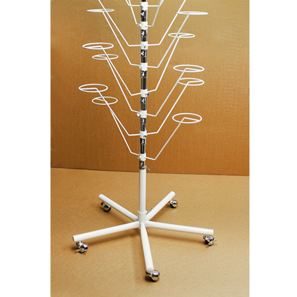 10 Layers Revolving Hat Floor Rack Hanger Retail Store Display Clothes Hang-WHT