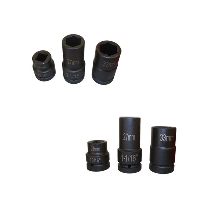 10 PC 1" DR Impact Socket TRUCK WHEEL Service SAE & METRIC 15/16" to 1-1/2"