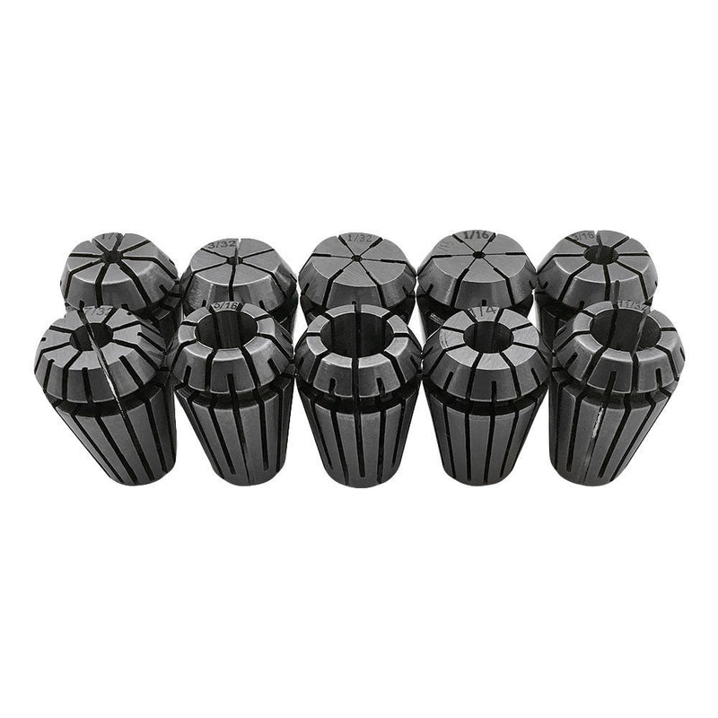 10 Pc 1/32''-3/8'' ER16 Spring Collet Chuck Set R8 Shank CNC Engraving Milling Tool