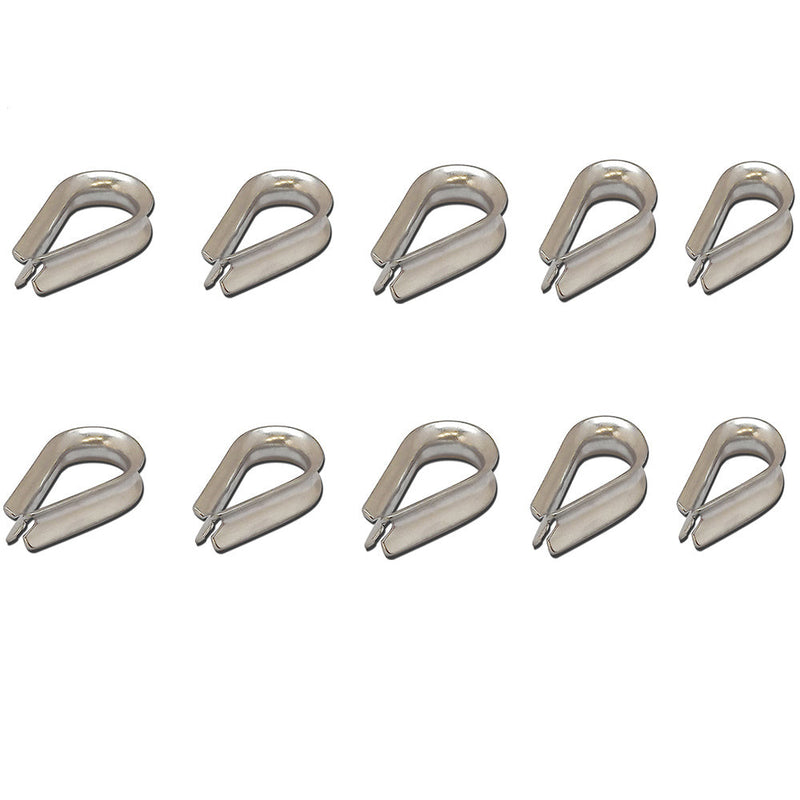 10 Pc 1/8" Light Duty Stainless Steel 316 Marine Wire Rope Chain THIMBLE Boat
