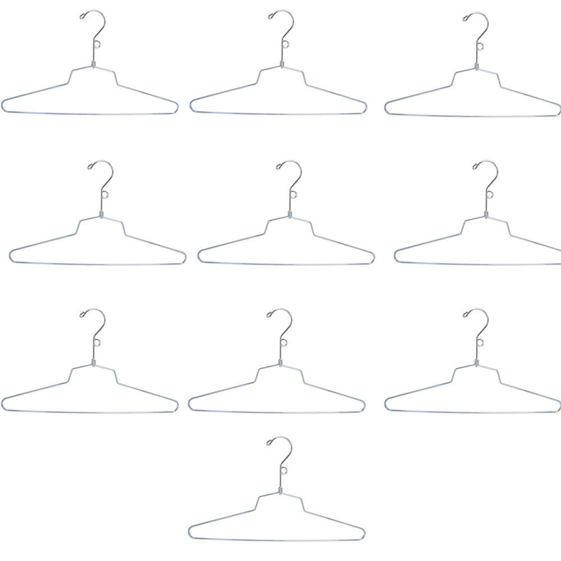 10 Pc 16" Dress Hanger Clothes Display Store Fixture Chrome Finish with Loop