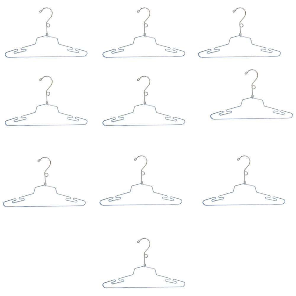 10 Pc 16" Lingerie Hanger Clothes Display Store Fixture Chrome Finish with Loop
