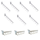 10 Pc 17-1/2''L Chrome Gridwall 5 J Hook Waterfall Faceout Square Tube Fixture