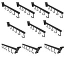 10 Pc 17-1/2''L GLOSS BLACK Gridwall 5 J Hook Waterfall Faceout Square Tube Fixture