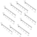 10 Pc 17-1/2''L WHITE Gridwall 5 J Hook Waterfall Faceout Square Tube Fixture
