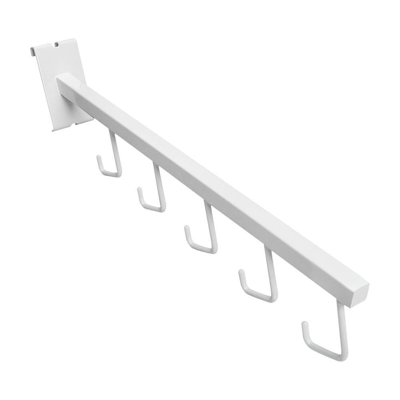 10 Pc 17-1/2''L WHITE Gridwall 5 J Hook Waterfall Faceout Square Tube Fixture