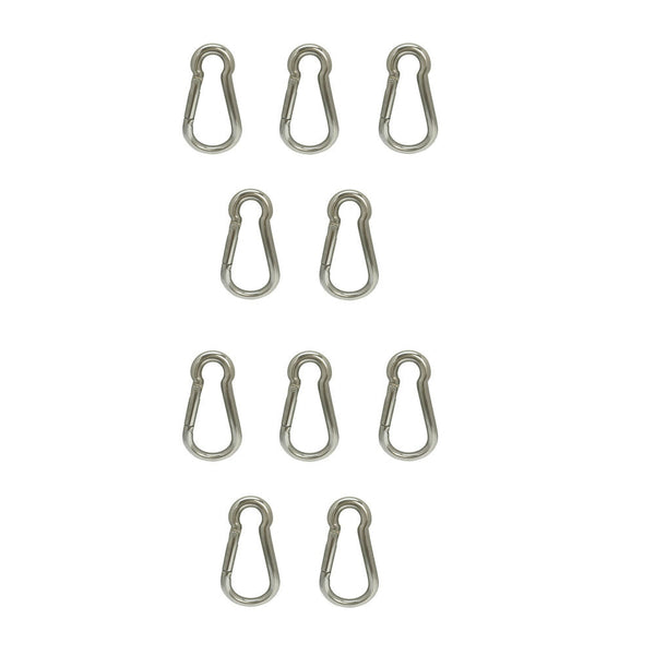 10 Pc 3/8" Stainless Steel SS316 Spring Snap Hook  Boat Marine Carabiner 400 Lbs Cap. WLL