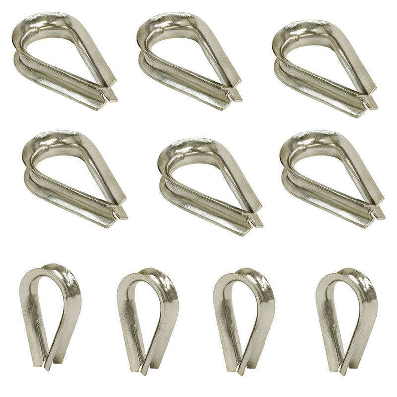 10 Pc 5/16"LIGHT DUTY Stainless Steel 316 Marine Wire Rope Chain THIMBLE Rig Anchor Boat