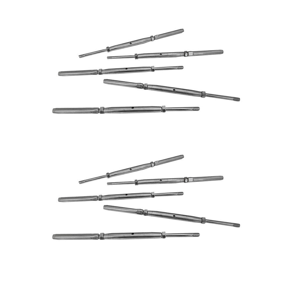 10 Pc 5/16" Stainless Steel T316 Threaded Rod Swage Stud 1-4'' Cable Railing