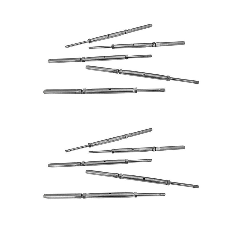 10 Pc 5/16" Stainless Steel T316 Threaded Rod Swage Stud 1-4'' Cable Railing