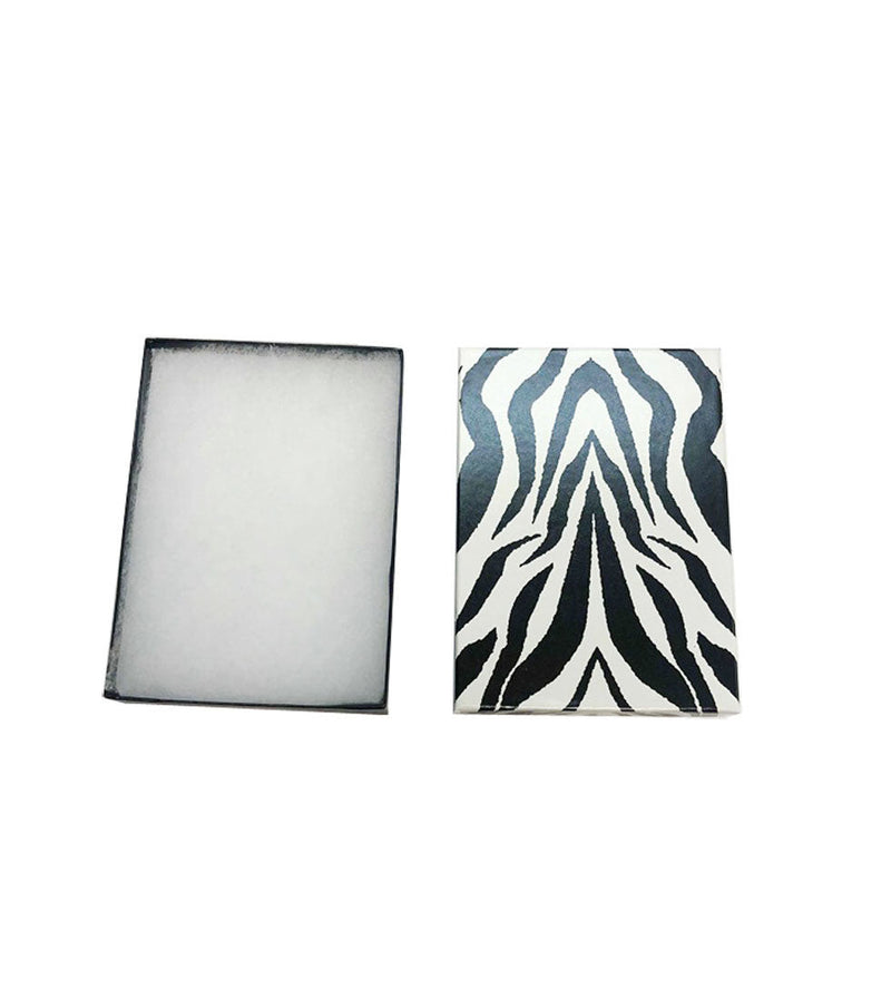10 Pc  5-3/8'' x 3-7/8'' x 1'' Gift Boxes Jewelry Zebra Animal Print Cotton Filled Batting