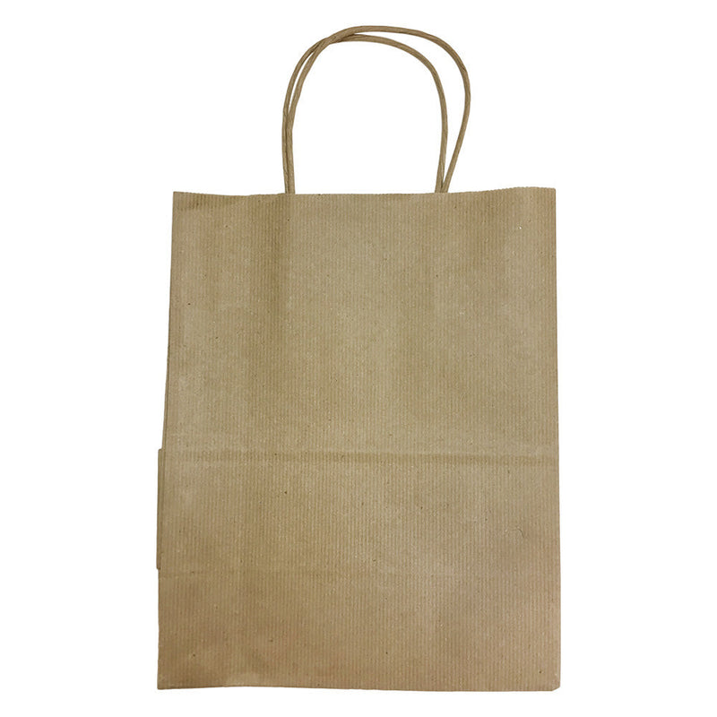 10 PC 8" Cub Gift Bags With Handles ILLUSION STRIPES Printed Kraft Paper Recycled Retail Supplies