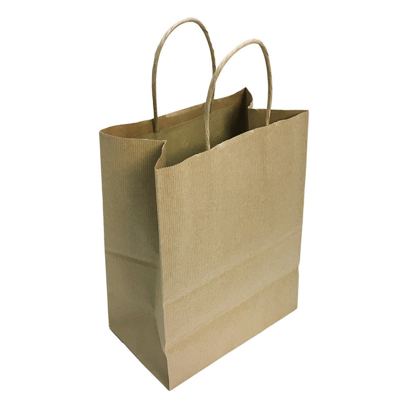 10 PC 8" Cub Gift Bags With Handles ILLUSION STRIPES Printed Kraft Paper Recycled Retail Supplies