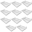 10 Pc Chrome 24'' x 12'' Pegboard Wire Flat Grid Shelf Shelves Retail Display Fixture