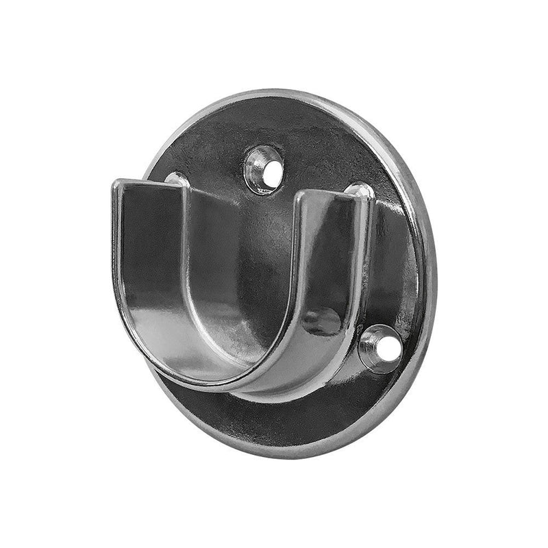10 Pc Chrome Finish 1-1/4'' Tubing U Flange Half Round Wall Flanges Retail Fixture Hanger