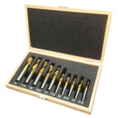 10 PC HSS 2 Flut End Mill Set Tin Coated Single End Shank Mills Sz: 3/16''-3/4''