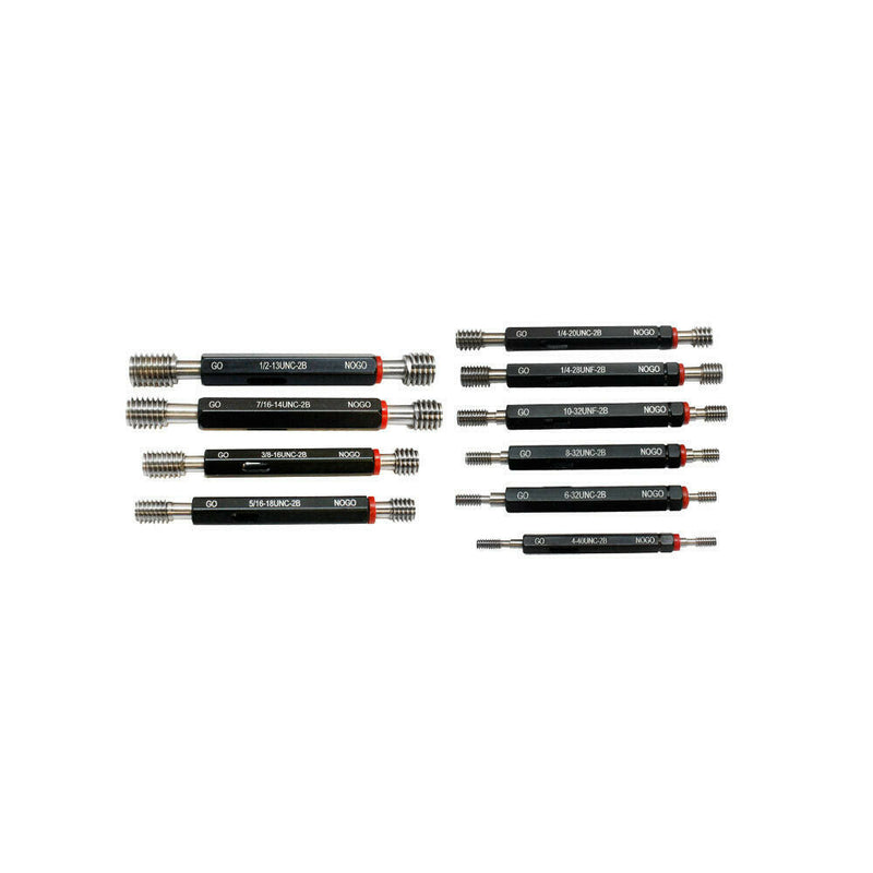 10 PC Thread plug Gage Gauge Set Double End Go & No Go Class 2B ANSI Standard