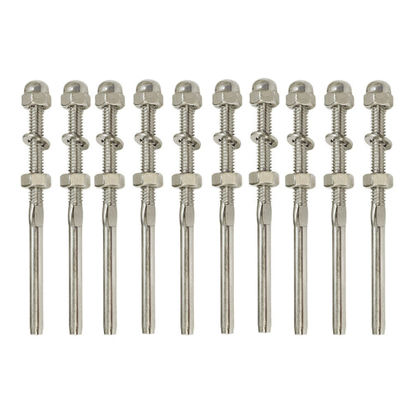 10 PC Type 316 Stainless Steel End Fitting for Cable Railing - for 1/8" Cable