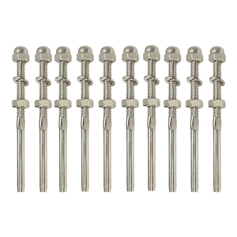 10 PC Type 316 Stainless Steel End Fitting for Cable Railing - for 1/8" Cable