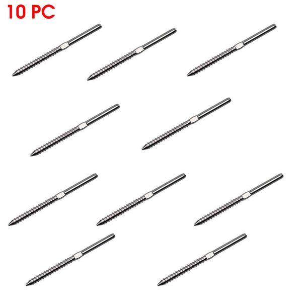 10 PC Type 316 Stainless Steel Lag Stud Swage Cable Railing 1/8" Cable