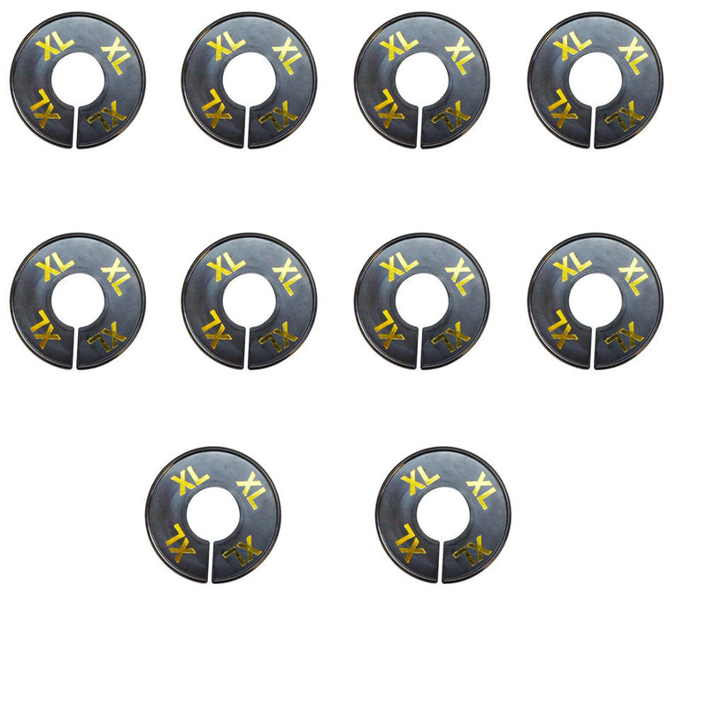 10 Pc XL X-LARGE Black Round Clothing Rack Size Dividers Plastic Hangers Ring