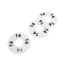 10 PCS WHITE 3-1/2" Round Plastic SIZE 14 Dividers Hangers Retail Clothing Rack