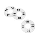10 PCS WHITE 3-1/2" Round Plastic SIZE 18 Dividers Hangers Retail Clothing Rack