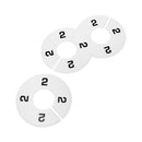 10 PCS WHITE 3-1/2" Round Plastic SIZE 2 Dividers Hangers Retail Clothing Rack