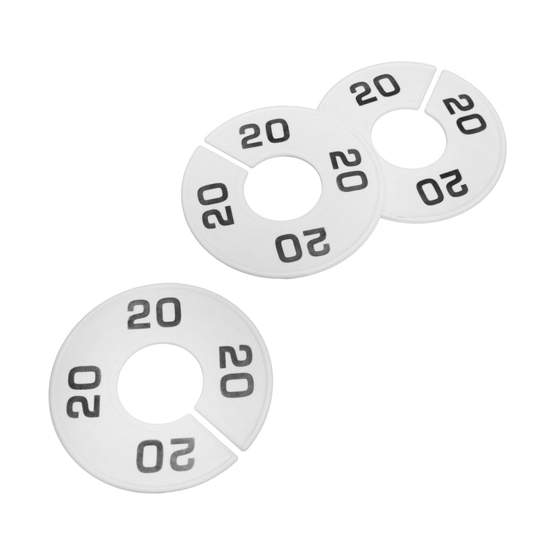 10 PCS WHITE 3-1/2" Round Plastic SIZE 20 Dividers Hangers Retail Clothing Rack